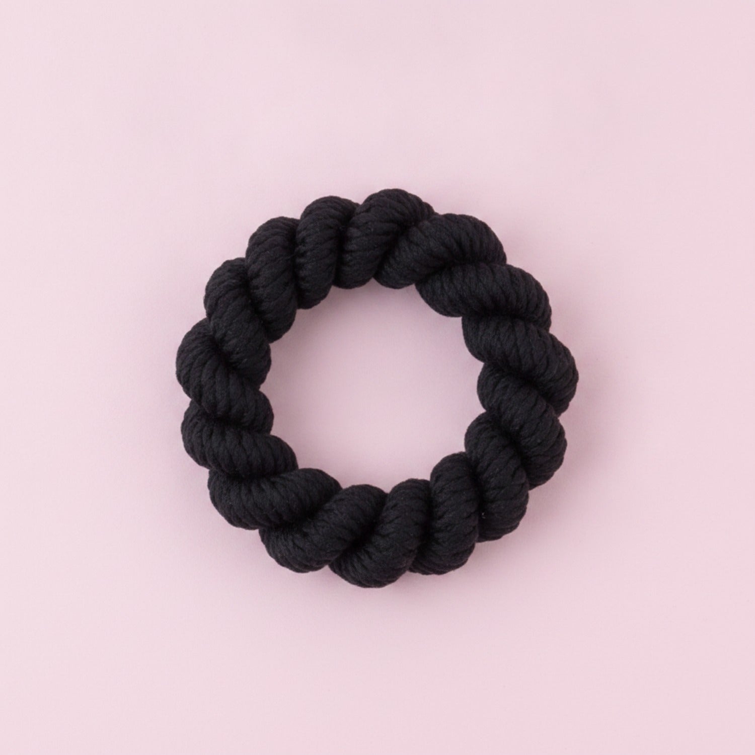 Black Textured Bubble Scrunchie Hair Tie