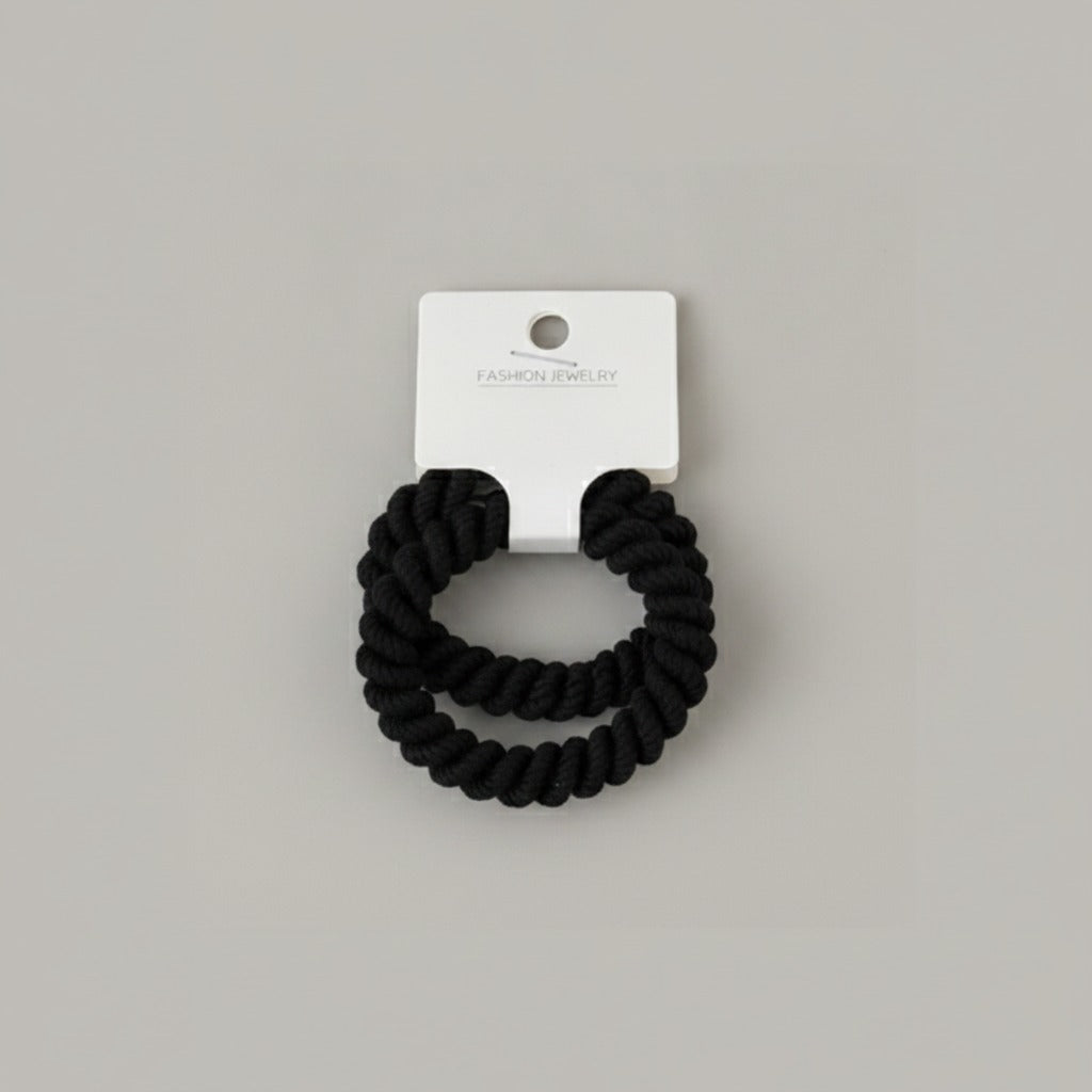 Black Textured Bubble Scrunchie Hair Tie – hair accessories (view 1)