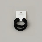 Black Textured Bubble Scrunchie Hair Tie – hair accessories (view 1)
