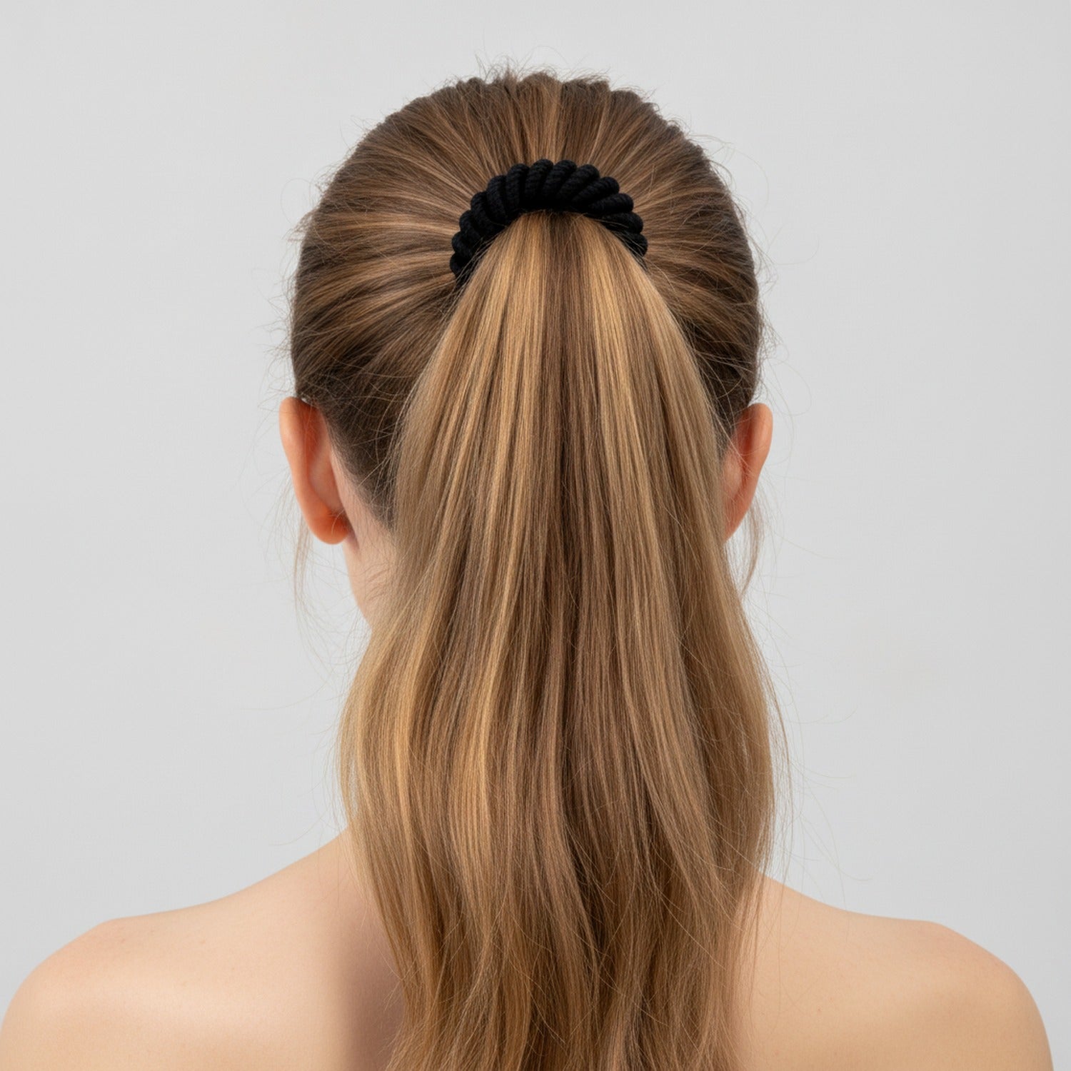 Black Textured Bubble Scrunchie Hair Tie