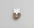 Beige Rope Scrunchie With Wood Bead Detail – hair accessories (view 1)
