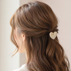 Heart Charm Cream Hair Tie Scrunchie