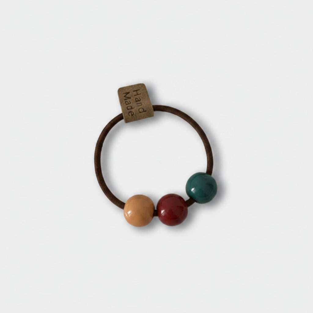 Beaded Hair Tie With Colorful Pearls