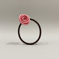 Pink Rose Flower Hair Tie Scrunchie