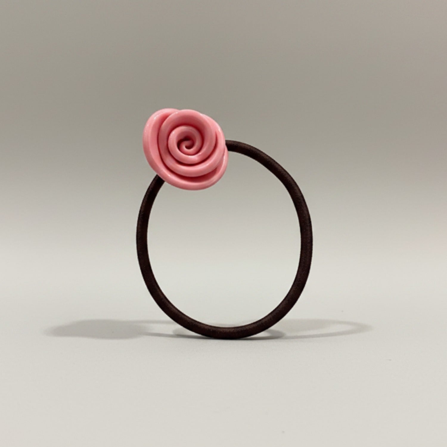 Pink Rose Flower Hair Tie Scrunchie
