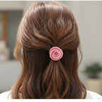 Pink Rose Flower Hair Tie Scrunchie