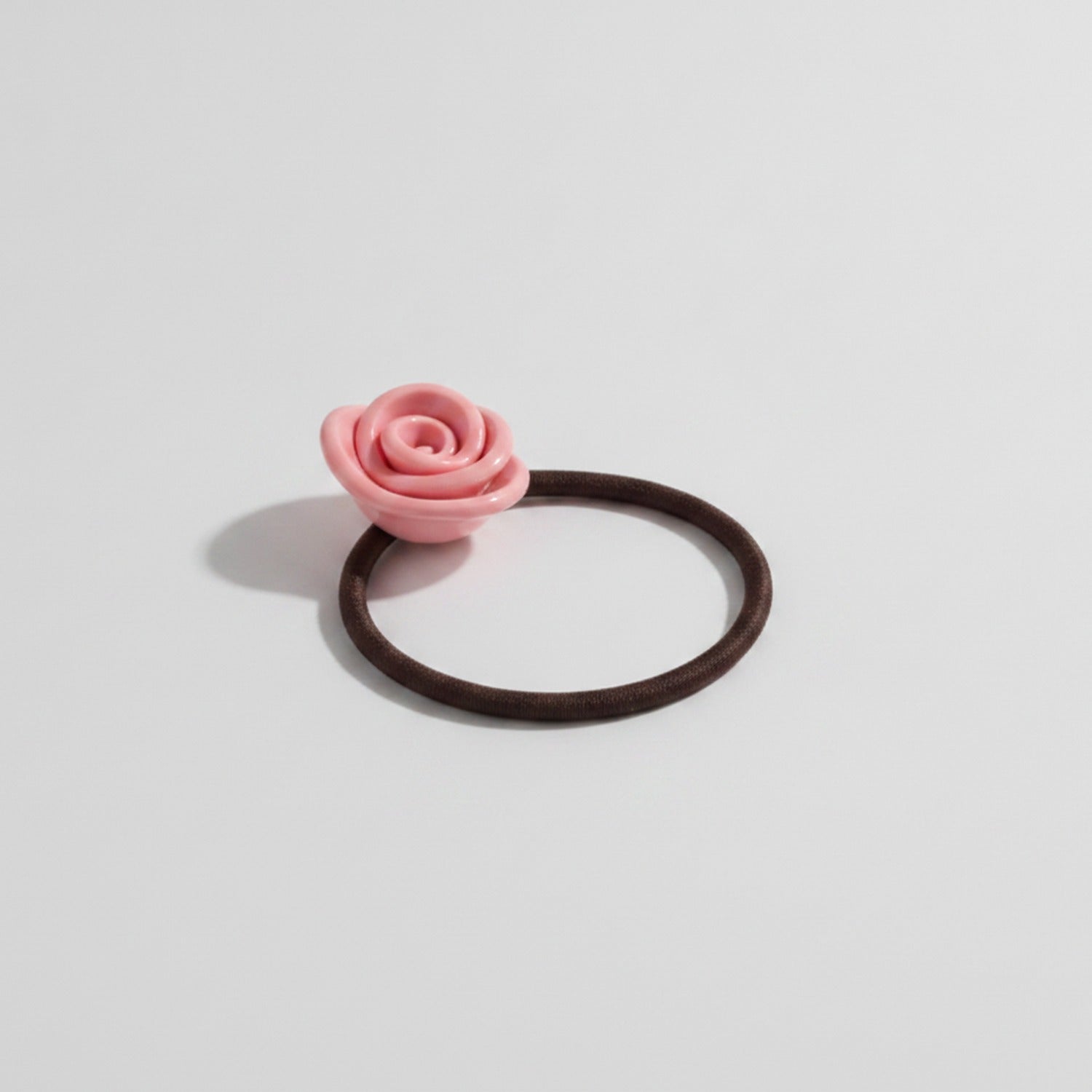 Pink Rose Flower Hair Tie Scrunchie