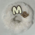 Fluffy White Hair Tie With Bear Charm