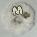 Fluffy White Hair Tie With Bear Charm – hair accessories (view 1)