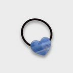 Blue Heart Hair Tie Elastic Scrunchie
