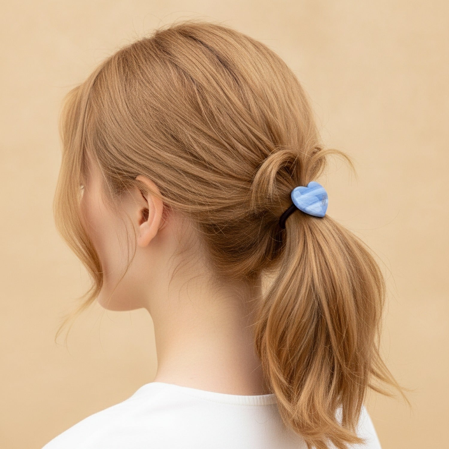 Blue Heart Hair Tie Elastic Scrunchie