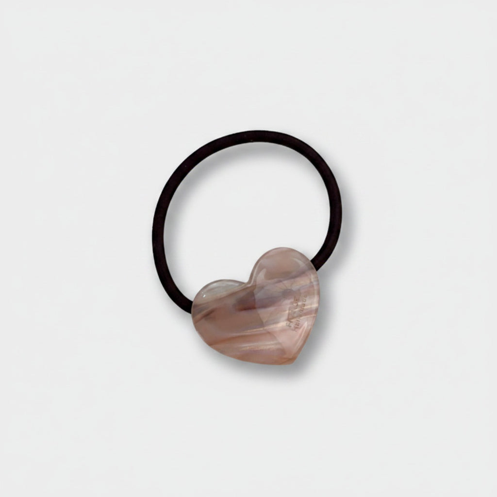 Clear Heart Charm Hair Tie
