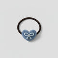 Blue Heart Bow Rhinestone Hair Tie