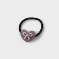 Heart Bow Rhinestone Hair Tie Scrunchie