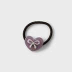 Heart Bow Rhinestone Hair Tie Scrunchie