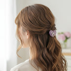 Heart Bow Rhinestone Hair Tie Scrunchie