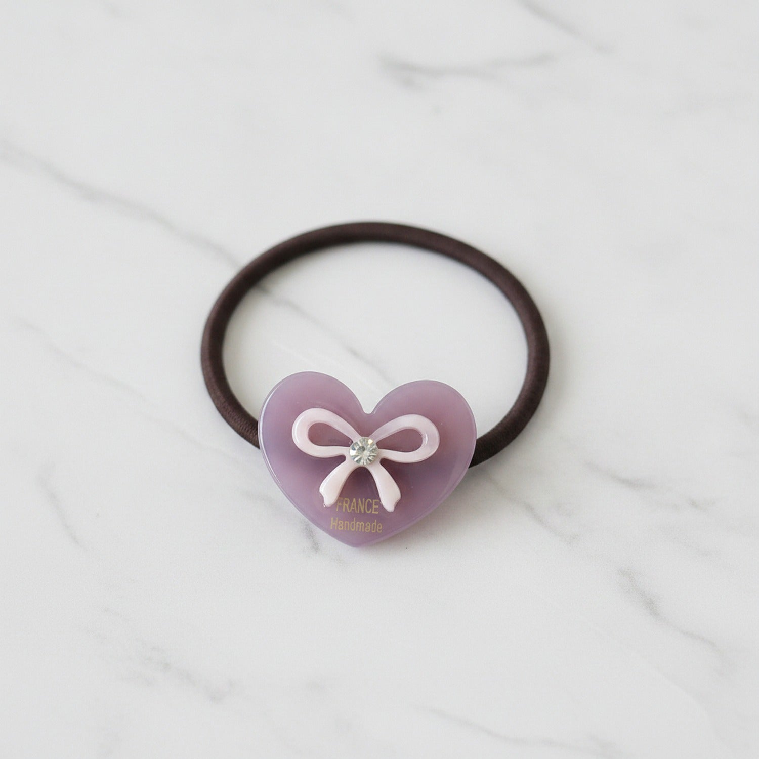 Heart Bow Rhinestone Hair Tie Scrunchie