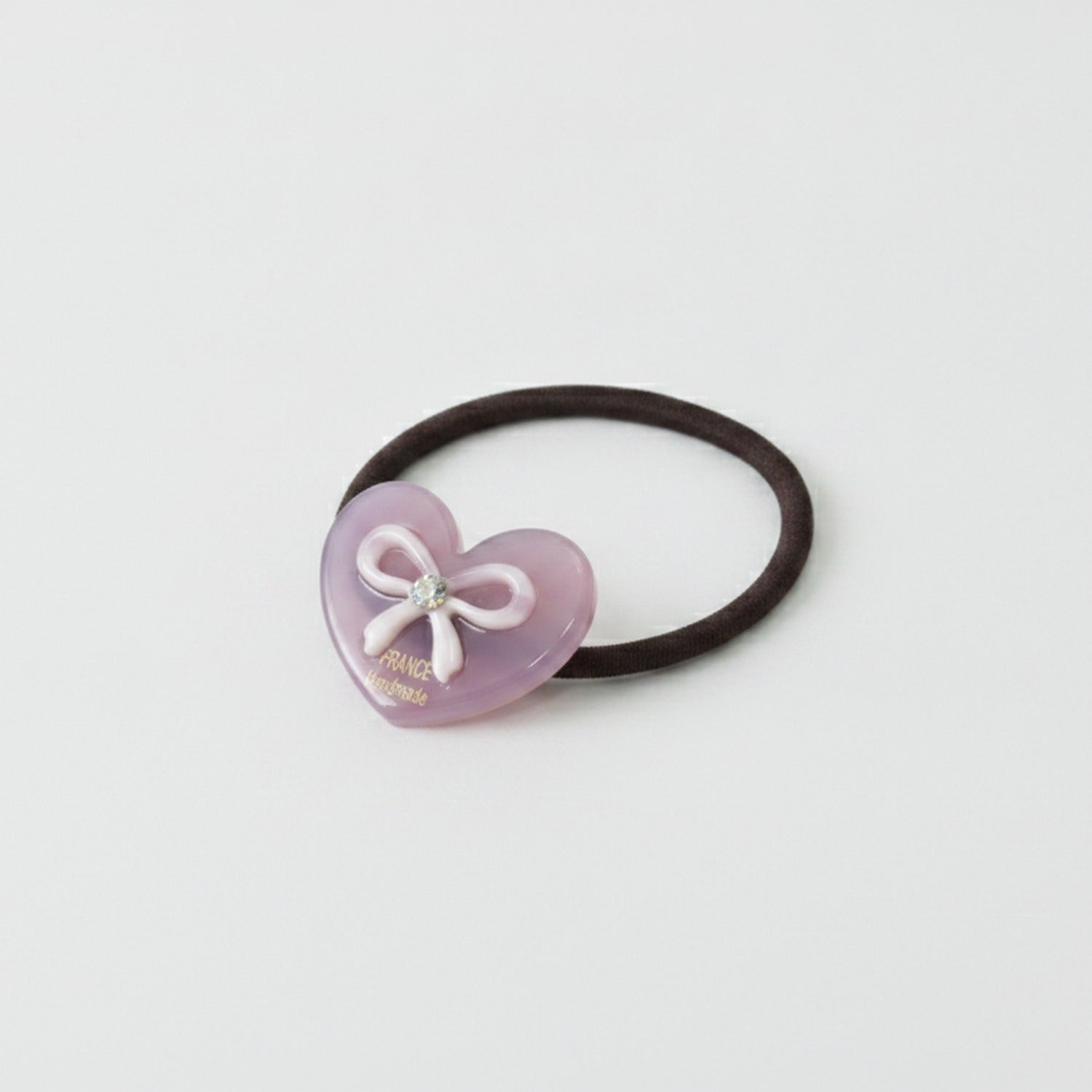 Heart Bow Rhinestone Hair Tie Scrunchie