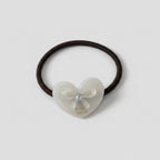 Heart-Shaped Hair Tie With Bow Charm