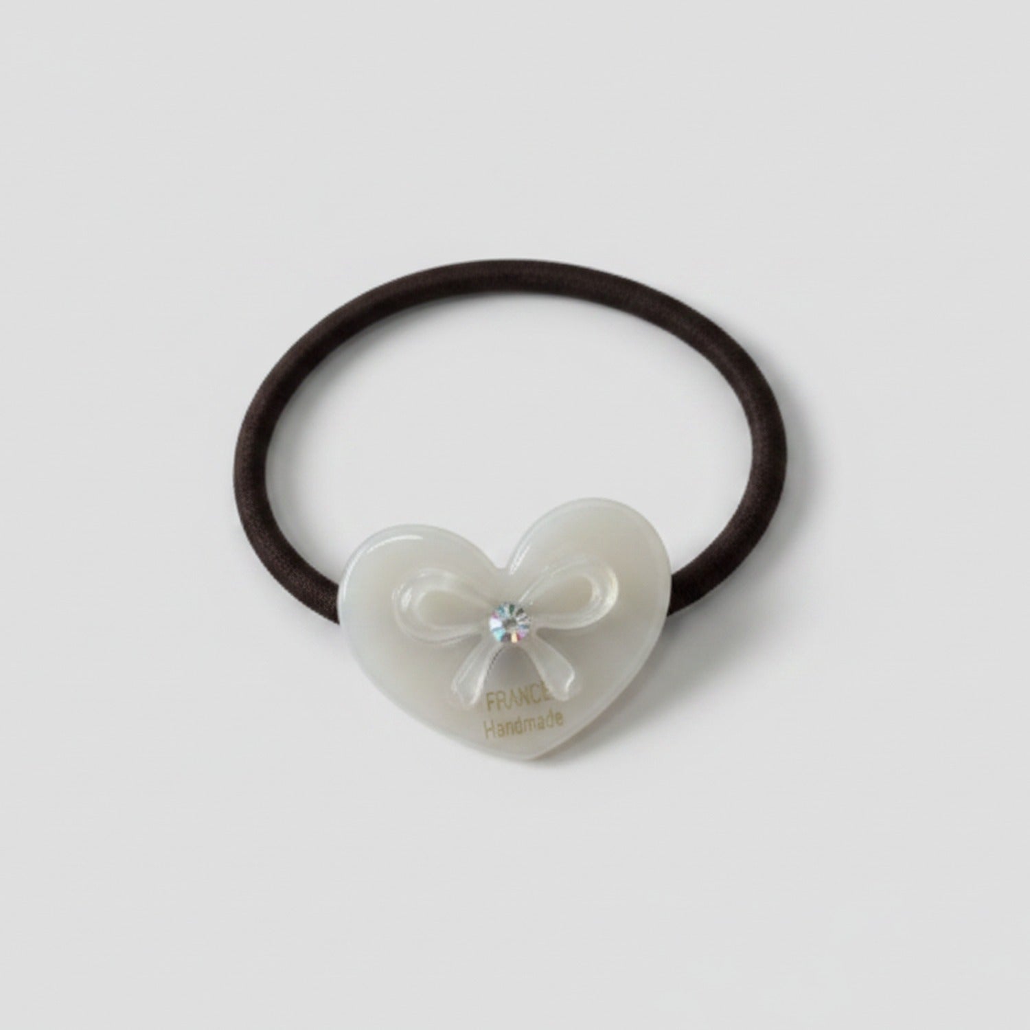 Heart-Shaped Hair Tie With Bow Charm