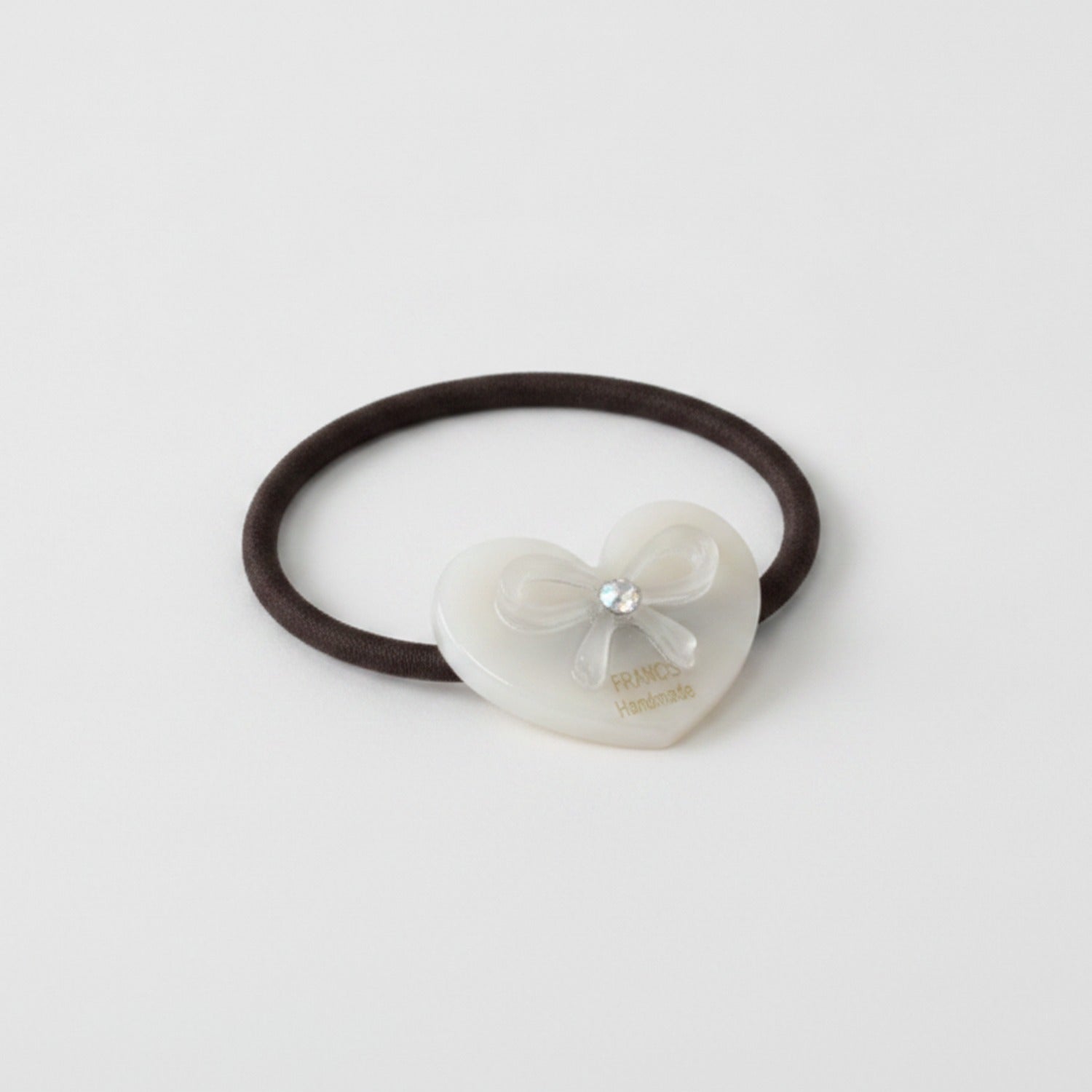 Heart-Shaped Hair Tie With Bow Charm