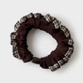 Plaid Scrunchie Brown Checkered Hair Tie