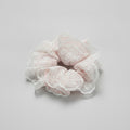 Lace Flower Hair Scrunchie Pink And White – hair accessories (view 1)
