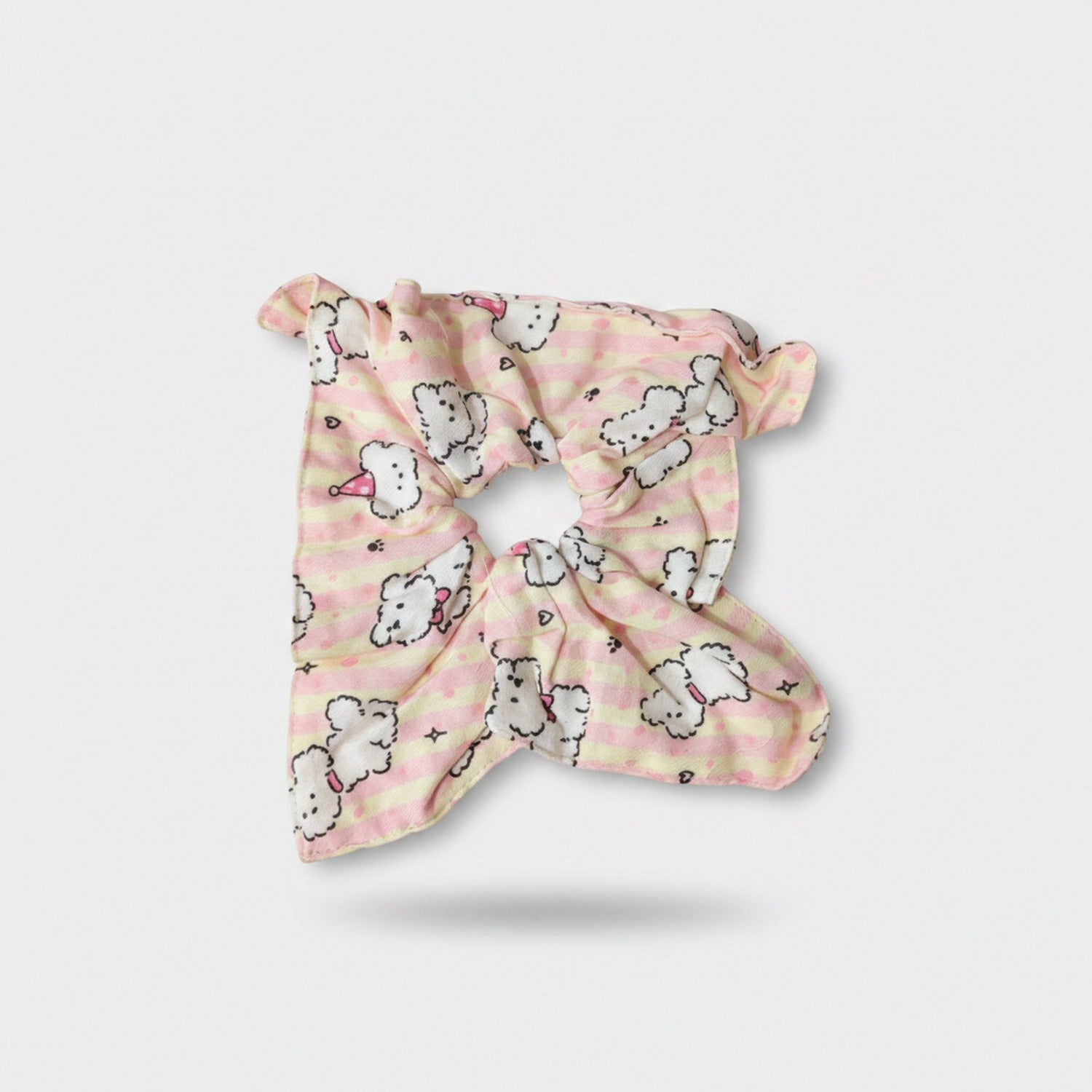 Pastel Cloud Scrunchie With Stars And Hearts