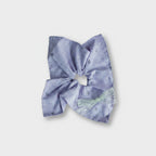 Lavender Glitter Bow Hair Clip With Lace Trim