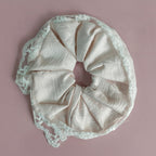 Lace Silk Scrunchie With Pearl Details – hair accessories (view 2)