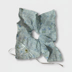 Gingham Pearl Charm Hair Bow Scrunchie