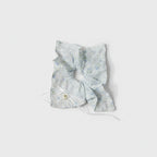 Gingham Pearl Charm Hair Bow Scrunchie – hair accessories (view 1)