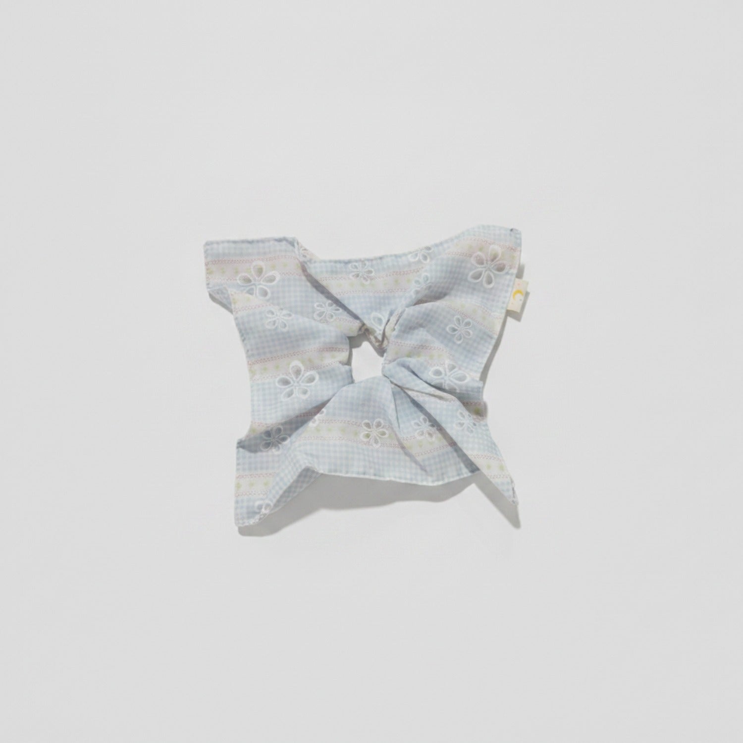 Floral Butterfly Hair Bow Scrunchie Mint Gingham