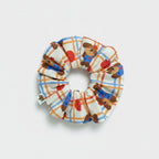 Teddy Bear Plaid Heart Scrunchie Set