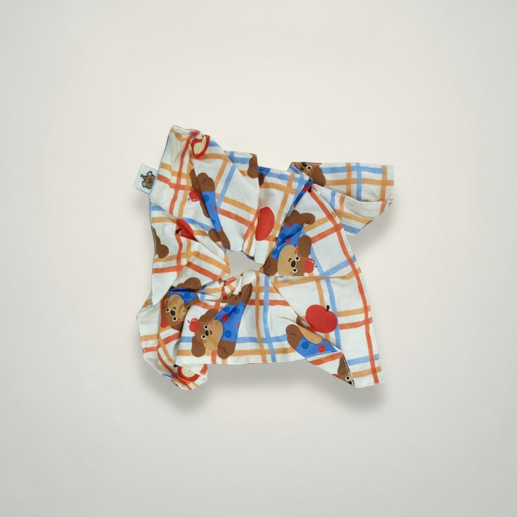 Plaid Dog Apple Scrunchie – hair accessories (view 1)