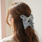 Butterfly Hair Bow Scrunchie Blue Floral