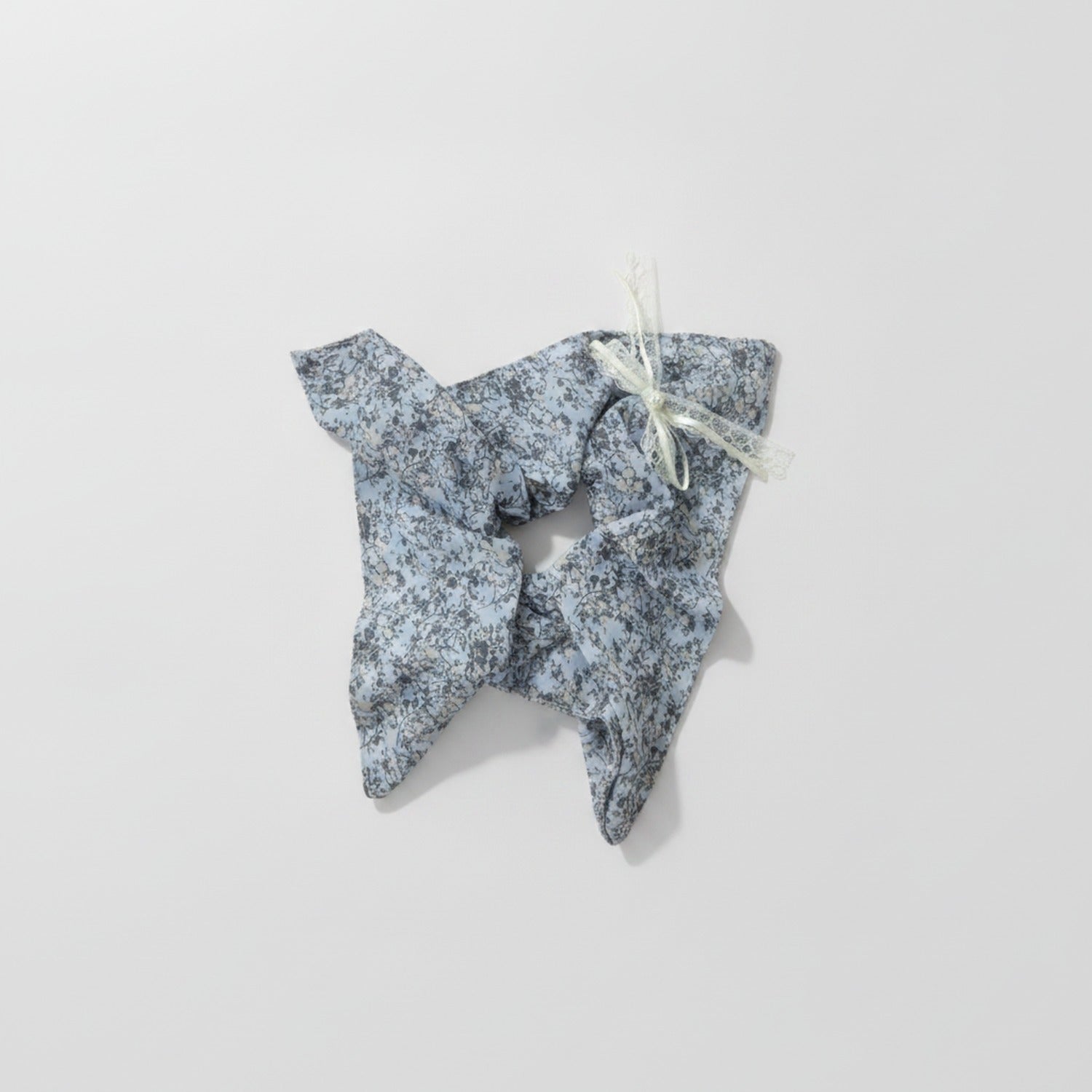 Butterfly Hair Bow Scrunchie Blue Floral