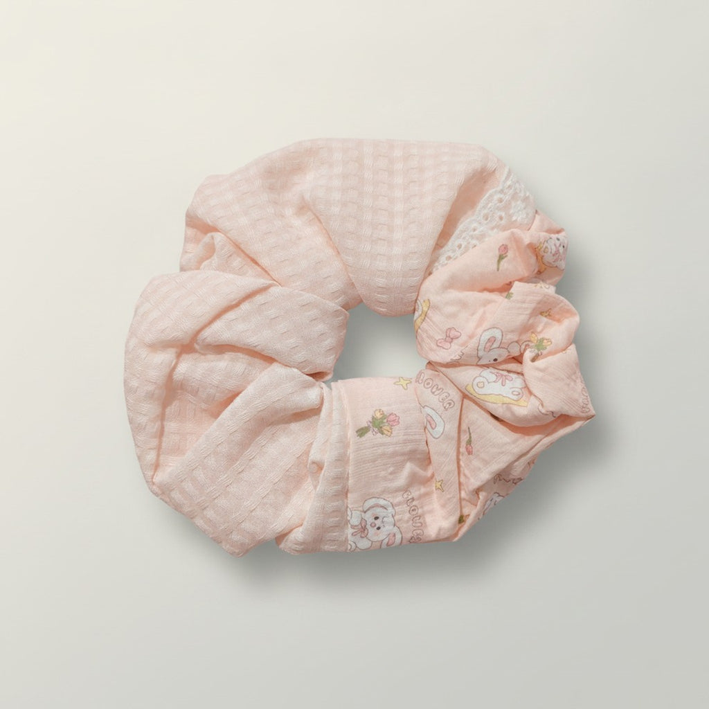 Bunny Print Waffle Scrunchie – hair accessories (view 1)