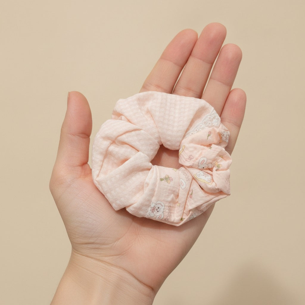 Bunny Print Waffle Scrunchie – hair accessories (view 3)