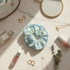 Pastel Floral Fabric Hair Scrunchie Set – hair accessories (view 3)