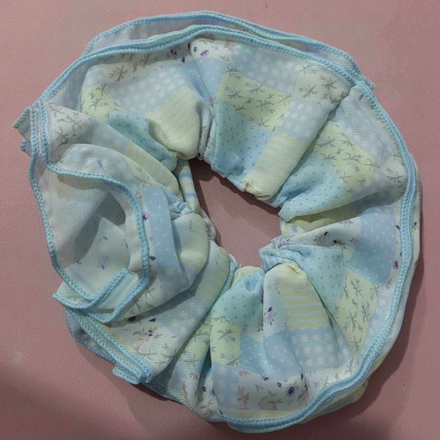 Pastel Floral Fabric Hair Scrunchie Set