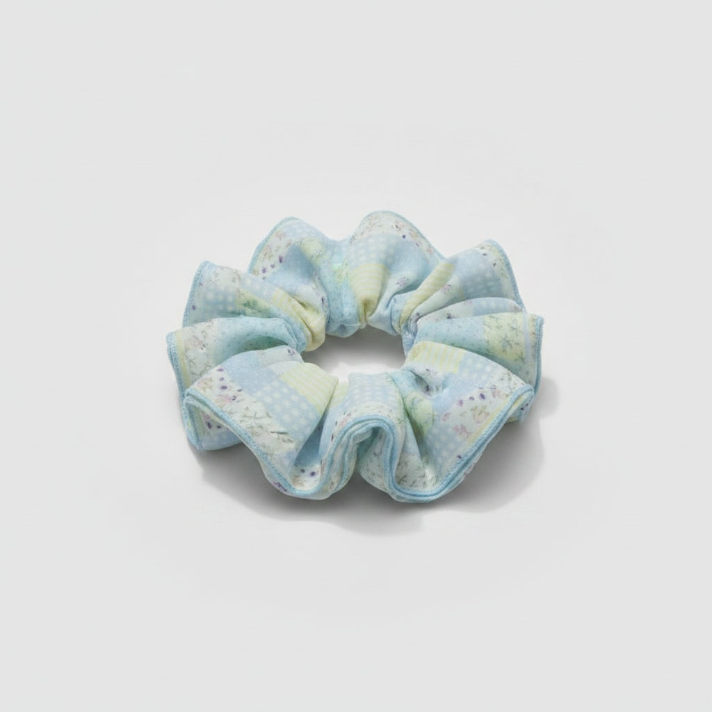 Pastel Floral Fabric Hair Scrunchie Set – hair accessories (view 1)