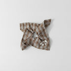 Plaid Bow Hair Tie With Floral Charm – hair accessories (view 1)