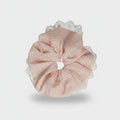 Lace Ruffle Pink Textured Hair Scrunchie