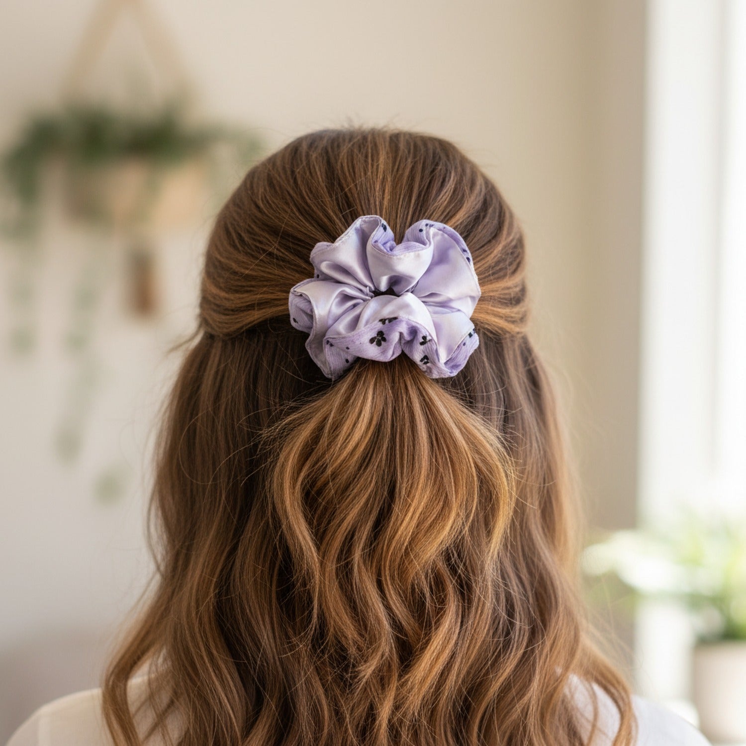 Satin Scrunchie Set With Ribbon Ties