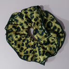 Leopard Print Velvet Hair Scrunchie