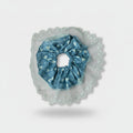 Heart Print Scrunchie With Lace Ruffle