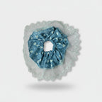 Heart Print Scrunchie With Lace Ruffle