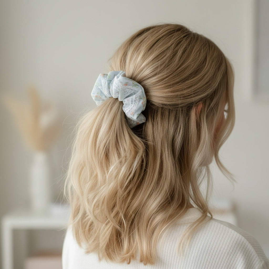 Lace Floral Scrunchie Hair Tie Set