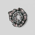 Plaid Ruched Scrunchie With Black Trim